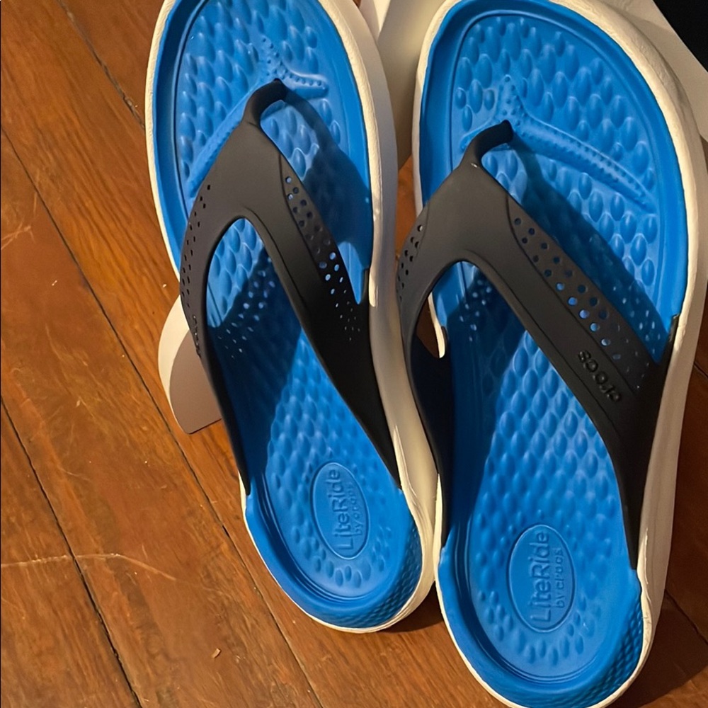 Crocs LiteRide Blue and Black Sandals